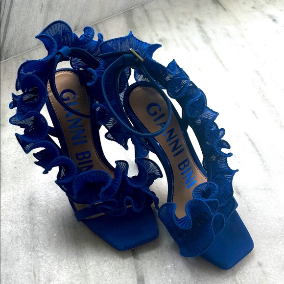 Gianni Bini | Shoes | Gianni Bini Royal Blue Ruffle Heels Nwot | Poshmark